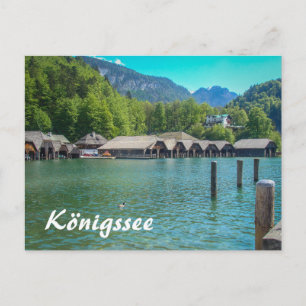 Königssee in Beieren in Duitsland Oude Boathouses Briefkaart