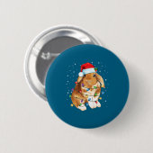 Koniijn Kerst Lichtjes Kerstman Hoed Grappig Kerst Ronde Button 5,7 Cm (Voorkant /achterkant)