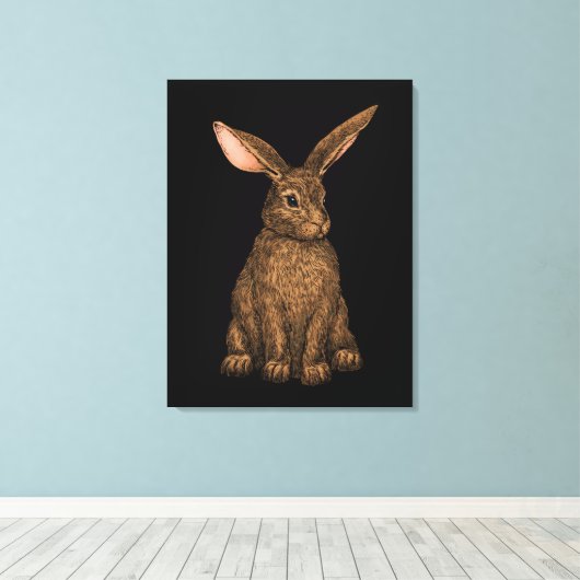 konijn 3 canvas afdruk (Insitu (Houten vloer))