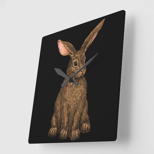 konijn 3 vierkante klok (Hoek)