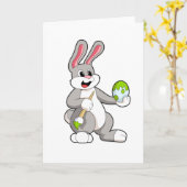 Konijn aan het schilderen met ei kaart (Gele Bloem)