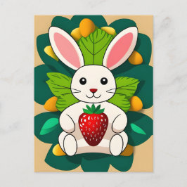 Konijn, Aardbei, Mandala, Postcrossing Briefkaart