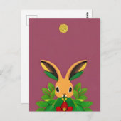 Konijn, Aardbei, Mandala, Postcrossing Briefkaart (Voorkant / Achterkant)