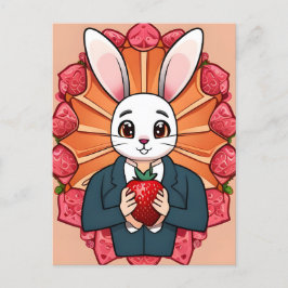 Konijn, Aardbei, Mandala, Postcrossing Briefkaart