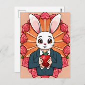 Konijn, Aardbei, Mandala, Postcrossing Briefkaart (Voorkant / Achterkant)