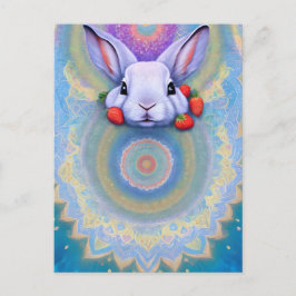 Konijn, Aardbei, Mandala, Postcrossing Briefkaart