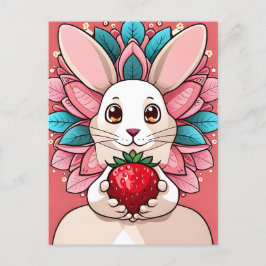 Konijn, Aardbei, Mandala, Postcrossing Briefkaart