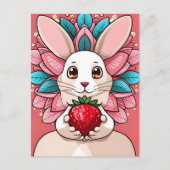 Konijn, Aardbei, Mandala, Postcrossing Briefkaart (Voorkant)