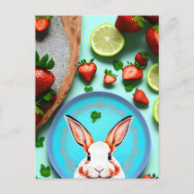 Konijn, Aardbei, Mandala, Postcrossing