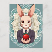 Konijn, Aardbei, Mandala, Postcrossing Briefkaart (Voorkant)