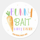 Konijn Aas Gelukkig Pasen Leuke Feest Favoriet Ronde Sticker (Voorkant)