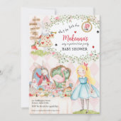 Konijn Alice Avonturen in Wonderland Baby shower Kaart (Voorkant)