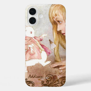 Konijn Alice in Wonderland iPhone 16 Plus Hoesje