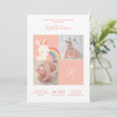 Konijn - Alphabet Monogram Cute Baby shower Kaart (Staand voorkant)