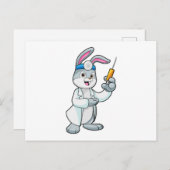 Konijn als arts bij vaccinatie met spuit briefkaart (Voorkant / Achterkant)