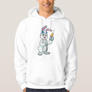 Konijn als arts bij vaccinatie met spuit hoodie
