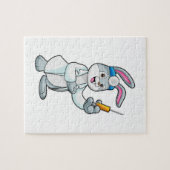 Konijn als arts bij vaccinatie met spuit legpuzzel (Horizontaal)