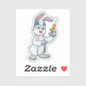 Konijn als arts bij vaccinatie met spuit sticker (Vel)
