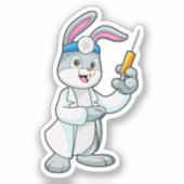 Konijn als arts bij vaccinatie met spuit sticker (Voorkant)