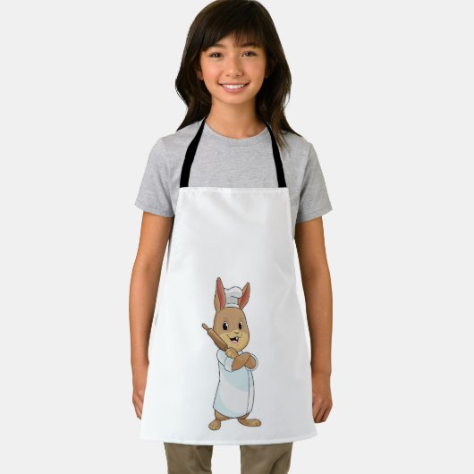Konijn als bakker met rolpin schort (Insitu)