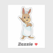 Konijn als bakker met rolpin sticker (Vel)