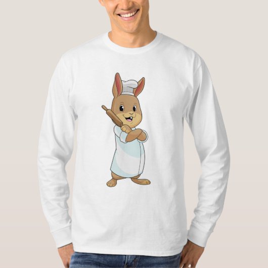 Konijn als bakker met rolpin t-shirt (Voorkant)
