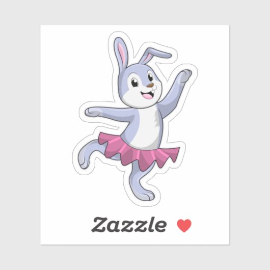 Konijn als Ballerina in Ballet Sticker (Vel)