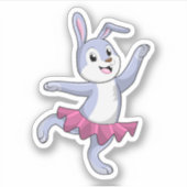 Konijn als Ballerina in Ballet Sticker (Voorkant)