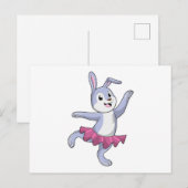 Konijn als ballerina op ballet briefkaart (Voorkant / Achterkant)