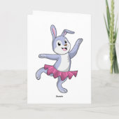 Konijn als ballerina op ballet kaart (Achterkant)