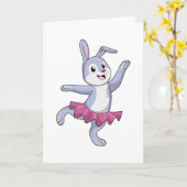 Konijn als ballerina op ballet kaart (Gele Bloem)