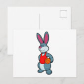 Konijn als basketballer met basketbal briefkaart (Voorkant / Achterkant)