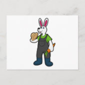 Konijn als boer met wortel en Pet Briefkaart (Voorkant)