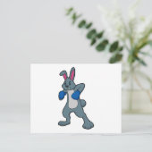 Konijn als bokser met boks handschoenen briefkaart (Staand voorkant)