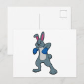 Konijn als bokser met boks handschoenen briefkaart (Voorkant / Achterkant)