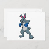 Konijn als Boxer met Boxing-handschoenen Briefkaart (Voorkant / Achterkant)