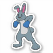 Konijn als Boxer met Boxing-handschoenen Sticker (Voorkant)