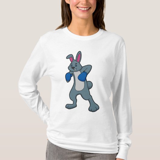Konijn als Boxer met Boxing-handschoenen T-shirt (Voorkant)