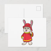 Konijn als brandweerman met Helmet Briefkaart (Voorkant / Achterkant)