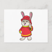 Konijn als brandweerman met Helmet Briefkaart (Voorkant)