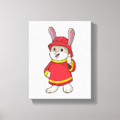 Konijn als brandweerman met Helmet Canvas Afdruk (Voorkant)
