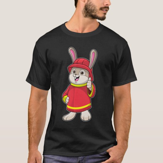 Konijn als brandweerman met Helmet T-shirt (Voorkant)