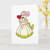 Konijn als Bride met Wedding-jurk.PNG Kaart (Gele Bloem)