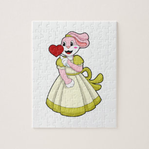 Konijn als Bride met Wedding-jurk.PNG Legpuzzel