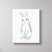 Konijn als bruid met bloemenkrans canvas afdruk (Voorkant)