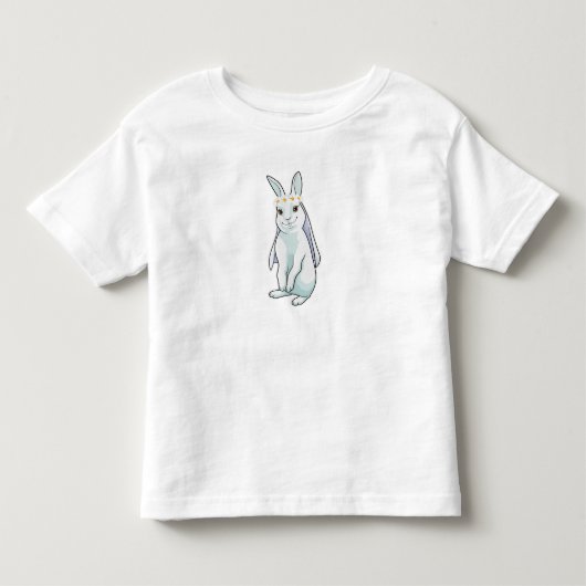 Konijn als bruid met bloemenkrans kinder shirts (Voorkant)