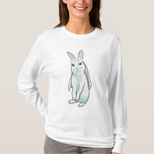Konijn als bruid met bloemenkrans t-shirt