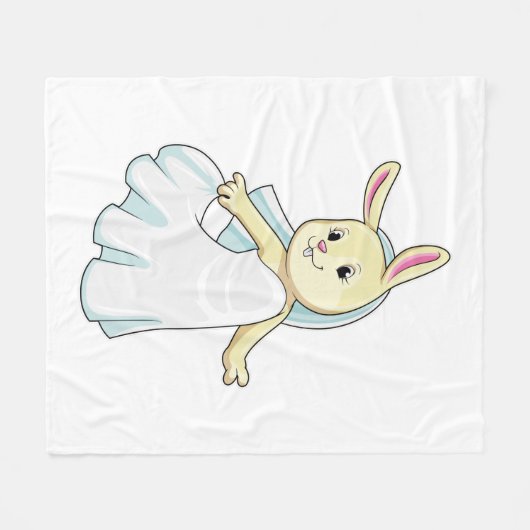Konijn als bruid met sluier fleece deken (Voorkant (Horizontaal))