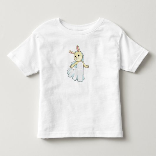 Konijn als bruid met sluier kinder shirts (Voorkant)