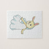 Konijn als bruid met sluier legpuzzel (Horizontaal)